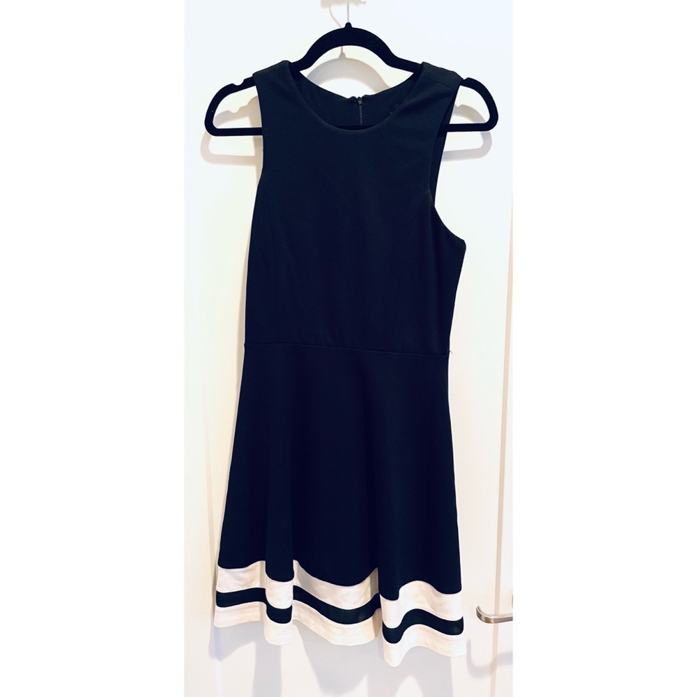 Bloomingdales AQUA Dress Mesh Trim Fit and Flare - Picture 3 of 5